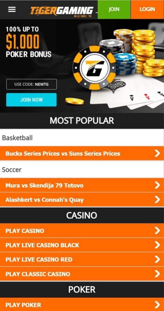 tiger gaming mobile
