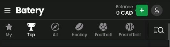 batery navigation bar