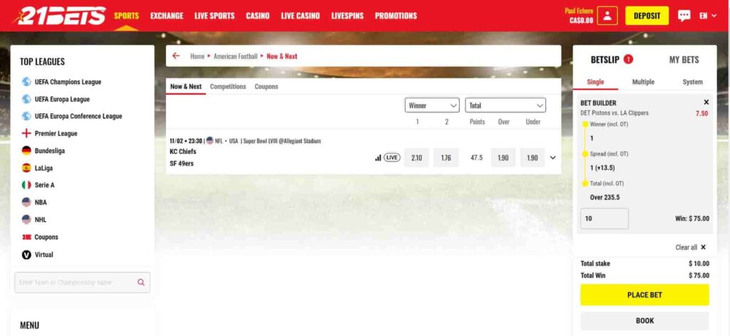 21bets desktop website