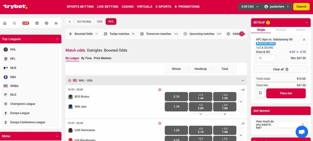 trybet desktop website